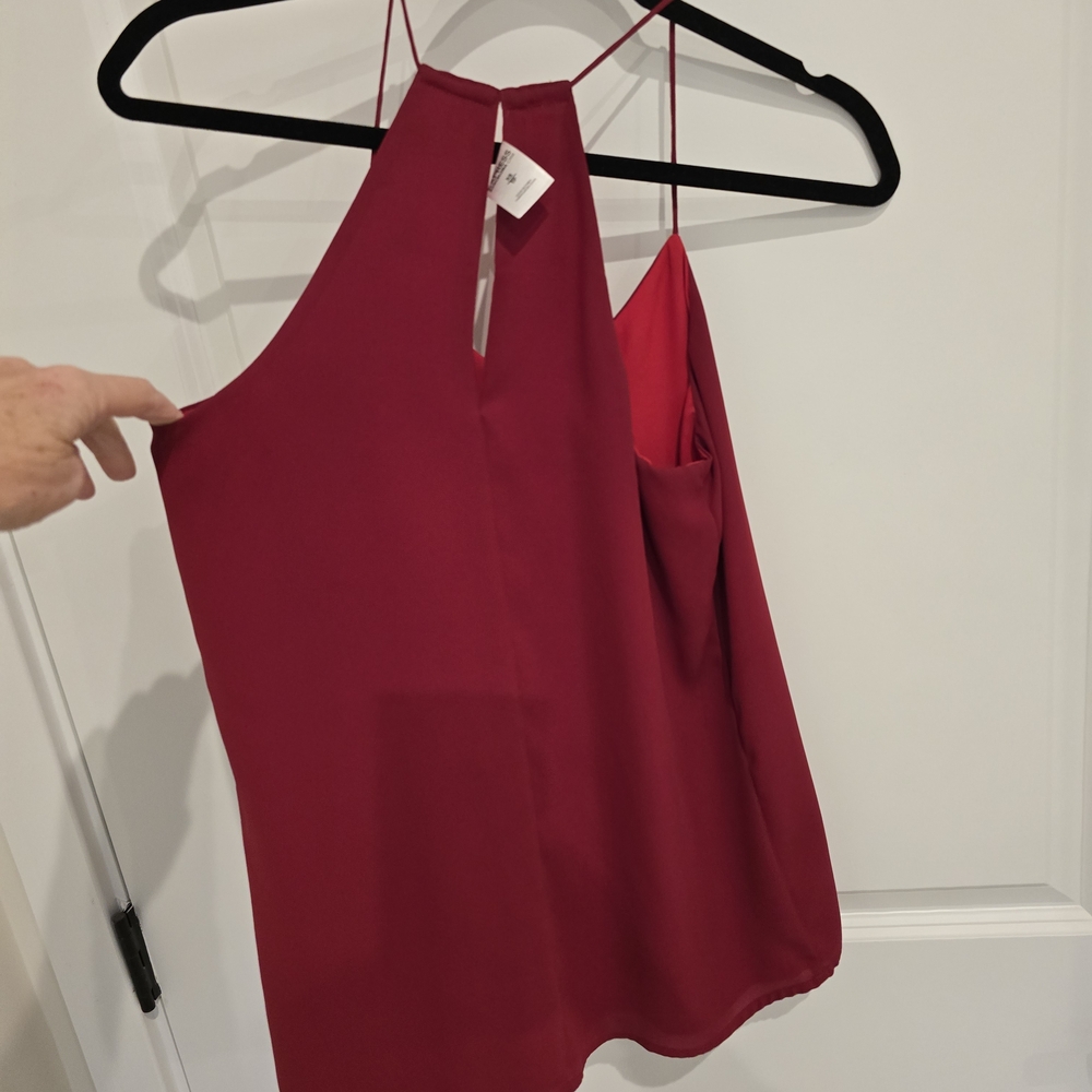 Express Vibrant Red Camisole Top, Reversivle, XS, Layer, Minimalist, Capsule Pc - Picture 5 of 7